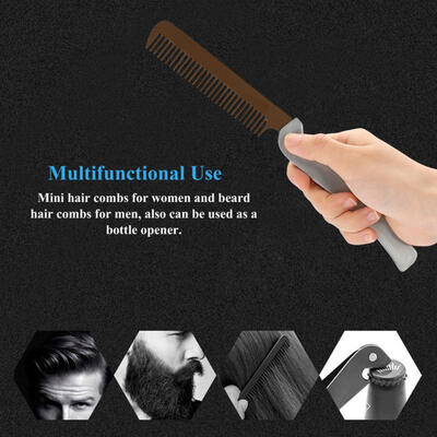 

Greensen Portable Stainless Steel Beard Comb Portable Folding Mustache Tool Bottle Opener