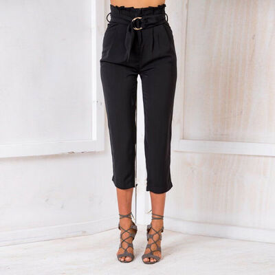 

Womens Palazzo Flared Wide Leg Pants High Waist OL Ladies Casual Long Trousers