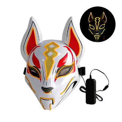 

10 Color Fox Full Face Mask Neon Lights Halloween Party Led Lampshade Dark Glowing Cosplay Mask Party Costume Mask
