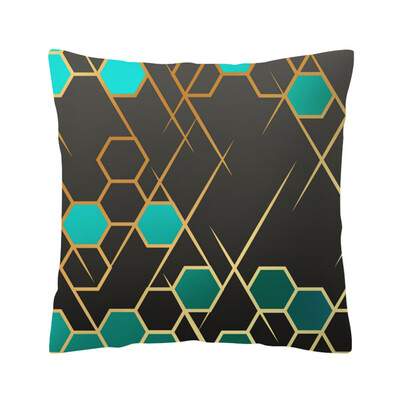 

〖Follure〗Rose Black Gold Cushion Cover Square Pillowcase Home Decoratio