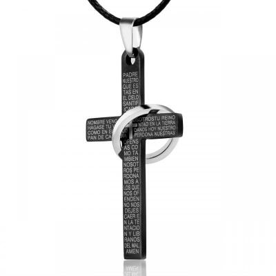 

Unisex Men Women Blue Black Pendant Crucifix Necklace Cross Chain Fashion Jewelry Gifts
