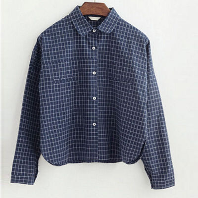 

Women Blouses Plaid Print Long Sleeve V-Neck Women Shirts Ladies Blouses Blusas