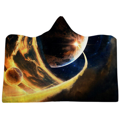 

Toponeto Cosmic Planet Series Plush Hooded Blanket Lichens Hooded Blanket 150x200cm