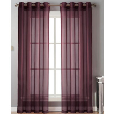 

Tulle Mesh Panel Solid Color Screen Solid Color See-Through Tulle Curtain