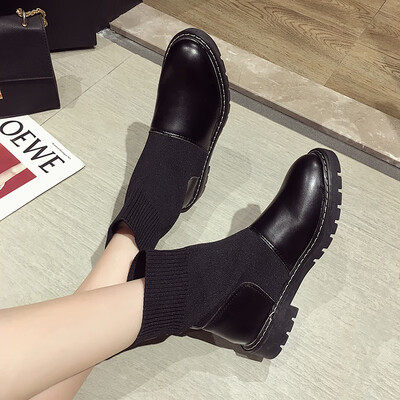 

Ins martin boots female English wind autumn Joker breathable socks boots thick with handsome boots female