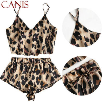 

Women Satin Lace Pajama Lingerie Nightwear Sleepwear TopShorts 2pcs Pajamas Set