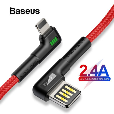 

Baseus Reversable USB Cable Double Bend Elbow Design For iphone XS XR XS Max Play Games 15A -24A Charging&Data Transfer