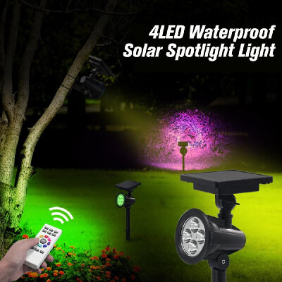 

4LED Solar Spotlight Light Waterproof Solar Powered Lawn Wall Garden Lights Outdoor Spotlight Light with Infrared Remote Control