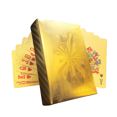 

1 SET Golden Foil Plated Normal Playing Cards Poker 52 Cards 2 Jokers Special Unusual Birthday Gift Poker