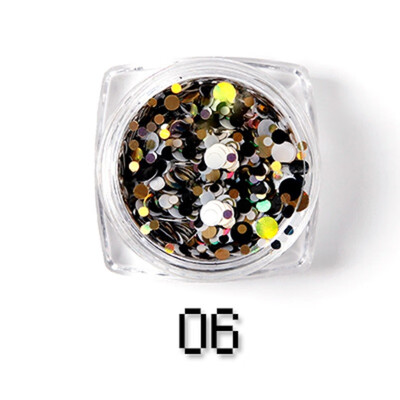 

Rosalind 1 box Nail Art Glitter Decoration Paillette Mixed Mini Round Shining Manicure