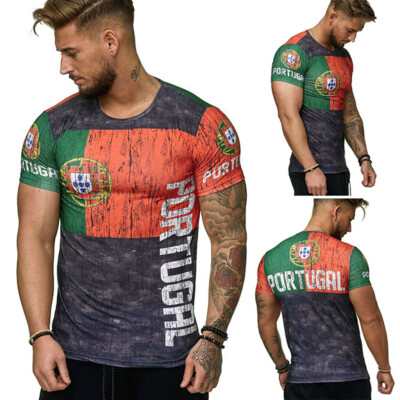 

Toponeto Summer Round Neck Short-sleeved 3D Printing T-shirt Trend World Cup Printing