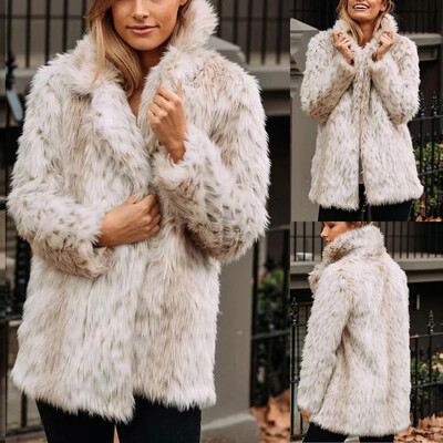 

Roseonmyhand Women Winter Warm Thick Coat Fox Faux Fur Overcoat Outercoat Jacket Coat