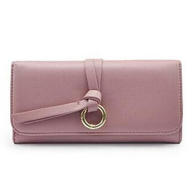 

2018 New Casual Women Solid Hasp Wallet Long Standard Wallets Triple Folding Women Purse