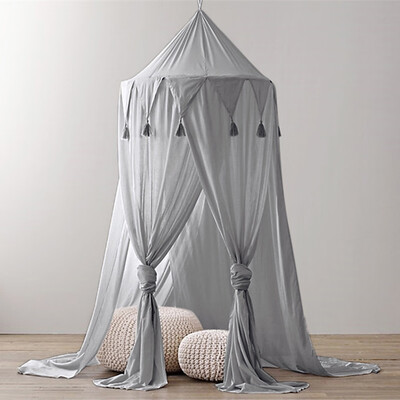 

Gobestart Kid Baby Bed Canopy Bedcover Mosquito Net Curtain Bedding Round Dome Tent Cotton