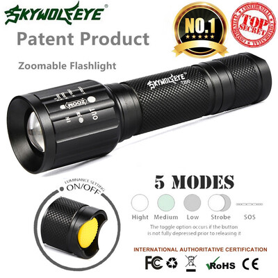

Saidsome T6 LED Flashlight 5 Mode Zoomable Waterproof Torch Outdoor Sports Camping Hiking flashlight lamp