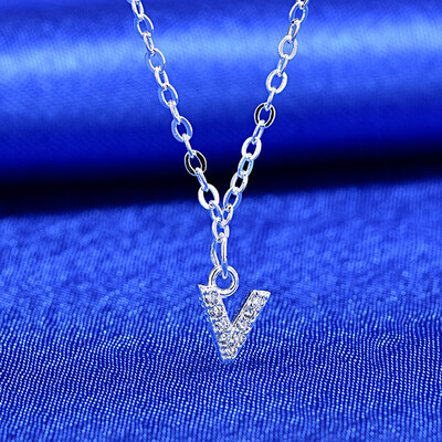 

Sale 1PC Women Girls 26 Letter Pendant Necklace Graceful Unique Adjustable Silvery Letter Pendant Necklaces