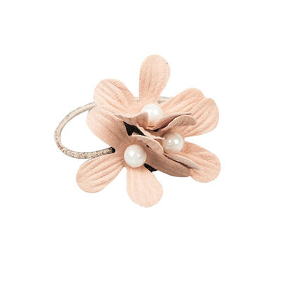 

Camellia Flower Faux Pearl Hair Tie Ring Rope Women Elastic Ponytail Holder
