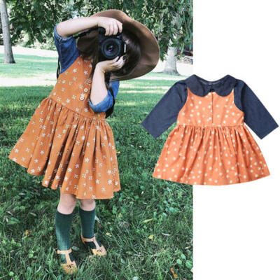

USA Kids Baby Girl Pageant Denim Shirt TopTutu Dress Party Outfits Clothes 2PCS