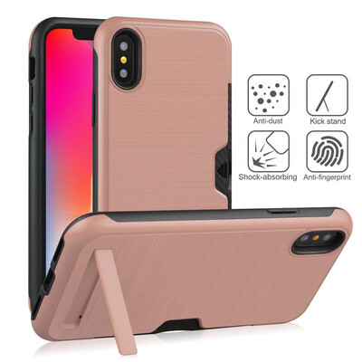 

Card Holder Stand Case Apple iPhone  Max Rugged Armor Bumper Case iPhone  Max Hybrid TPU PC Shockproof Cover 65