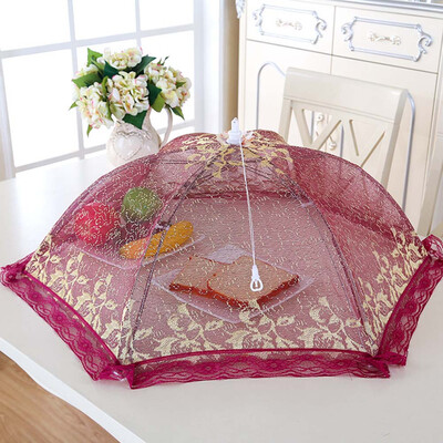 

Gold wire foldable dish cover food cover fly cover Perfect for Home Outdoor Picnic