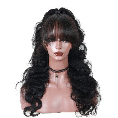 

Dolago 360 Lace Frontal Wig Pre Plucked With Baby Hair Peruvian Virgin Hair Human Hair Bangs Wig Boay Wave Lace Front Wigs 150 De