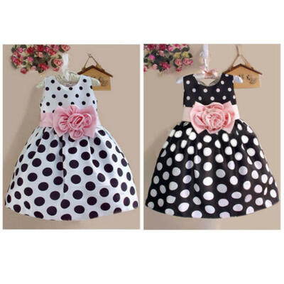 

Flower Girl Dress Polka Dot Princess Kids Party Pageant Wedding Bridesmaid Dress