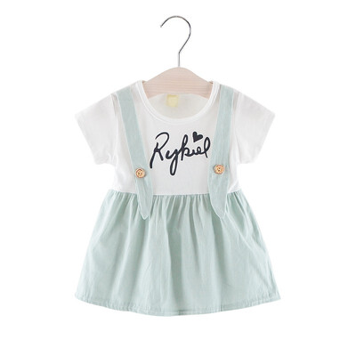 

Summer Dress Girl Clothes Letter Strap Fashion Kids Dresses For Girlsborn Baby Clothing Causal Princess Dress