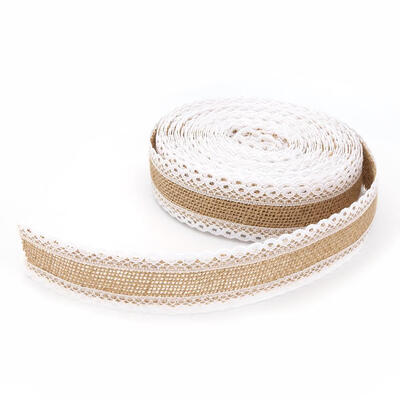 

10mroll Natural Jute Burlap Hessian Lace Ribbon Rustic Wedding Decoration