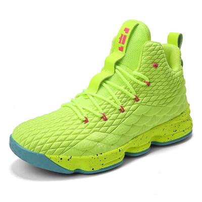 

Basketball shoes couple high-top non-slip wear-resistant fashion boots flying woven breathable sports shoes