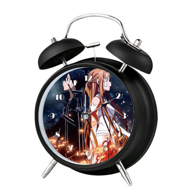 

Anime Alarm Clock 4 inch Round Silent Analog Alarm Clock Non Ticking Battery Powered Desk Alarm Clock