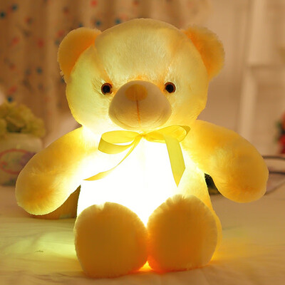 

Luminous LED Inductive Teddy Bear Animals Plush Toy Colorful Glowing Teddy Bear Gift For Birthday Home Decoration Accessories