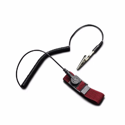 

PU Anti-Static Wrist Strap Band ESD Discharge AntiStatic Wrist Belt Wine Red