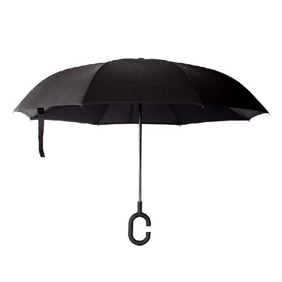 

Cshaped Handle Windproof Reverse Folding Umbrella Double Layer Man Women Sunny Rainy Car Inverted Umbrellas Double Layer Anti UV