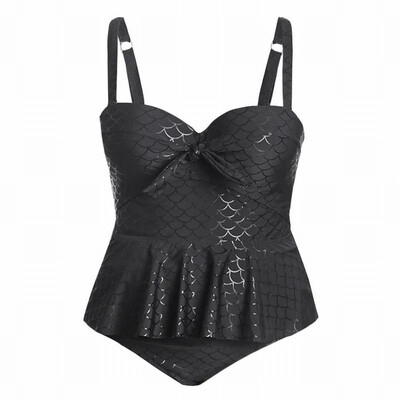 

Plus Size swimwear tube top sling split swimsuit