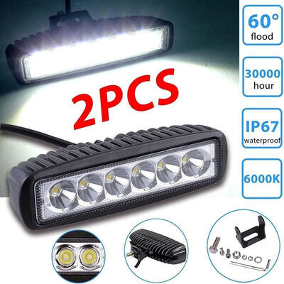 

2pcs Amber Light CREE 18W 6 LED Driving Work Car SUV Truck Offroad Fog Spot Lamp