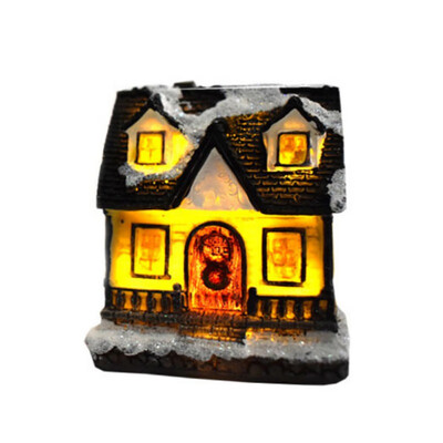 

Clorful LED Flashing Resin Christmas Scene Village Houses Town Battery Operate Christmas Ornamnet