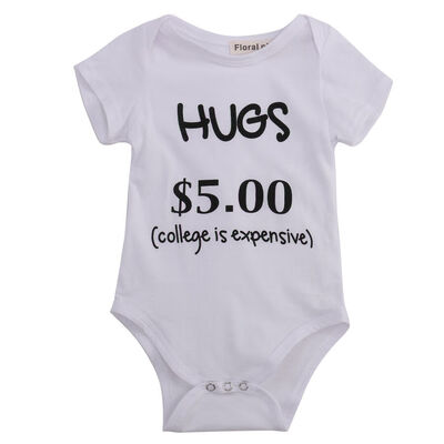 

Newborn Toddler Baby Boy Girl Bodysuit Outfits Funny Hugs Romper Cotton Clothes 0-24M