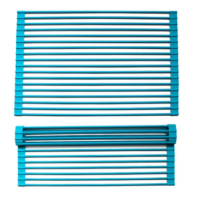 

Foldable Stainless Steel Kitchen Dish Drainer Roll Up Over Multipurpose The Sink Dish Drying Rack
