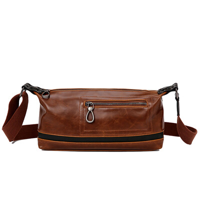

Man Mad Horse Leather Postman Bag Japanese Simple Retro Broad Shoulder Belt Slant Bag Literature&Art Students One Shoulder Bag
