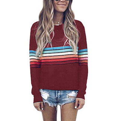 

Fashion Womens Striped Sweater Casual Sweatshirt Tops Pullover Jumpers M2XL