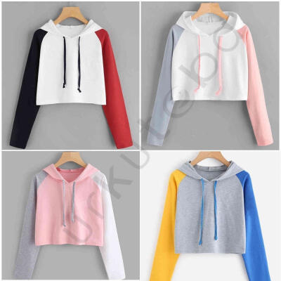 

Women&39s Short Hoodies Sweatshirt Girl&39s Fashion Hooded Tops Jumper Pullover New