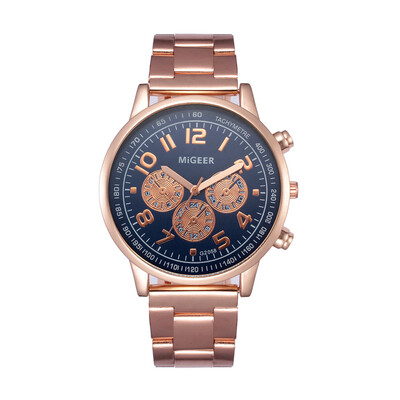 

Gobestart Fashion Man Crystal Stainless Steel Analog Quartz Wrist Watch