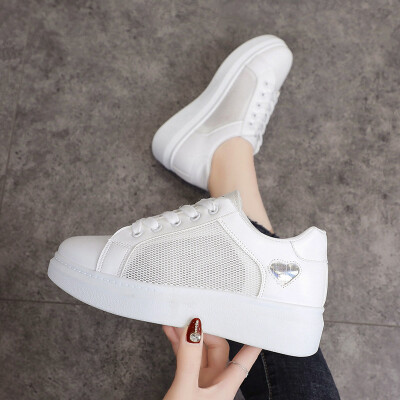 

White shoes female summer light love mesh breathable students Korean version of Joker shoes lucky shoes