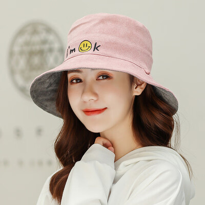 

Autumn New Laughing Face Letter Embroidered Fishermans Cap