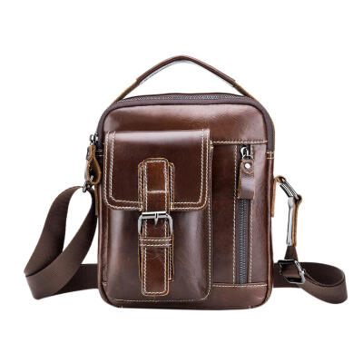 

Men Casual Handbags Genuine Leather Shoulder Bags Business Crossbody Packs