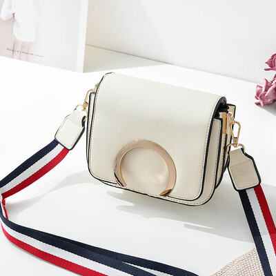 

Simple small square bag wild student Han Feng small bag shoulder diagonal wide shoulder strap ladies bag