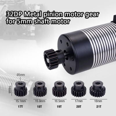 

Siaonvr SURPASSHOBBY 5Pcs 5mm 32DP 17T-21T Pinion Motor Gear for 18 RC Car Motor