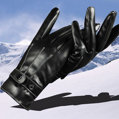

Hot Sale Mens Leather Gloves Touch Screen Thinsulate Lined Driving Warm Gloves