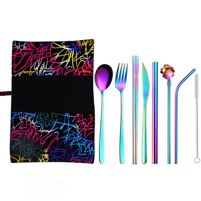 

Toponeto Set Stainless Steel Upscale Dinnerware Flatware Cutlery Fork Spoon Teaspoon 9PC