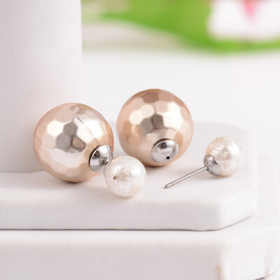 

Trendy Double Sided Acrylic Pearl Ball Stud Earrings with 304 Stainless Steel Findings DarkSalmon 8 & 155mm Pin 08mm